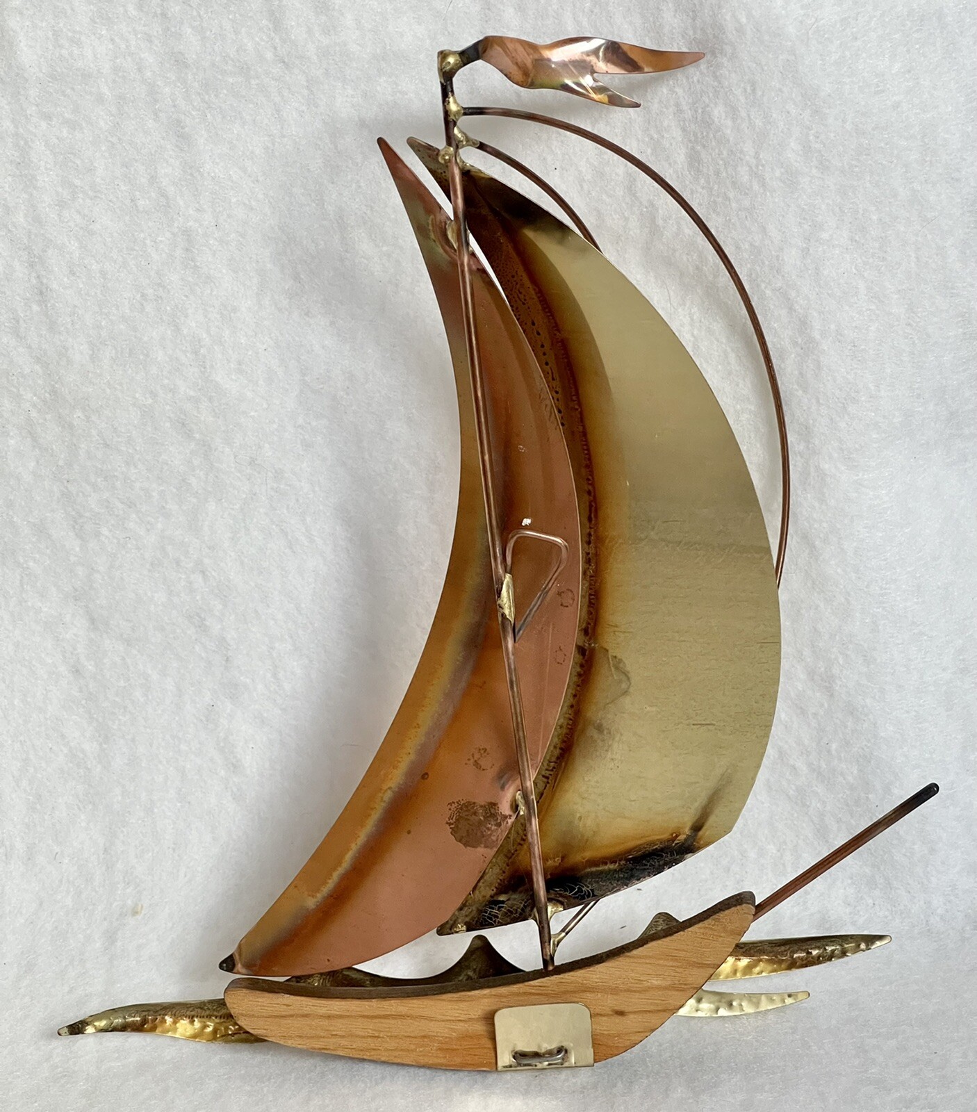 Vintage Metal Brass Copper Sailboat Wall Hangings Nautical Set of 2 eBay