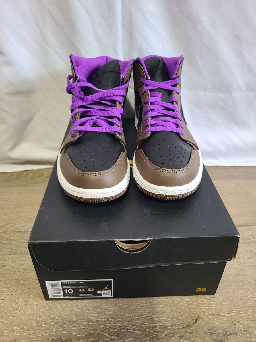 Nike Air Jordan I Mid Purple Mocha Palomino DQ8426 215 Men XI Sz