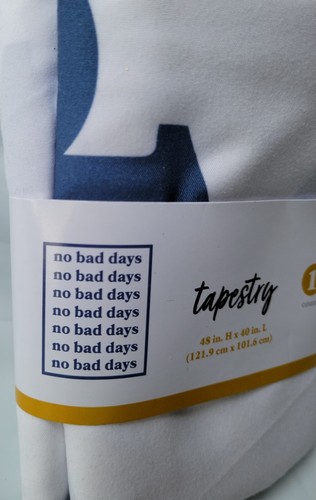 Tapiz colgante azul y blanco NO BAD DAYS tamaño 48"" x 40"" material de tela - Imagen 2 de 10