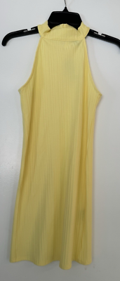 Forever 21 Butter Pastel Yellow Mini Halter Dress Bodycon NWT Ribbed SMALL  | eBay