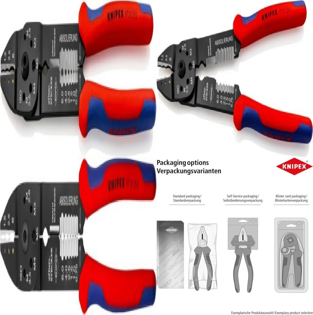 Knipex Crimping Pliers black lacquered with multi component grips