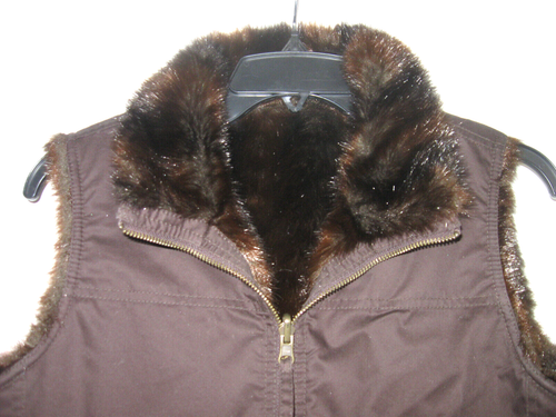 Gilet Hoodie Old Navy Marron Avec Fausse Fourrure - Taille L Femme - Occasion Très Bon état