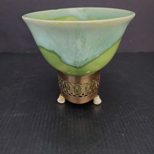 Roseville Pasadena Green Mid Century Modern Pottery Planter L-18 with Base MCM - Picture 9 of 22