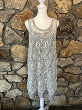 Simply Vera Vera Wang Sleeveless Tank Lined Dress Gray & White Size XS