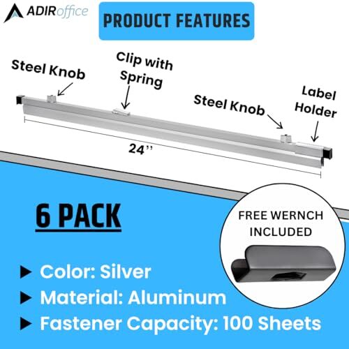Adir Blueprint Clamp 24 Inches Blueprint Binding Strips