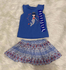 Pekkle Baby Girl's 2pc. Shirt Skirt Skort , Cute Summer Outfit, Size 12 mos.