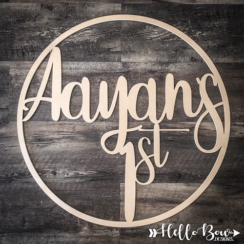 WOODEN RING / HOOP - Personalised Name sign - 60cm wide, partys & events decor - Picture 10 of 12