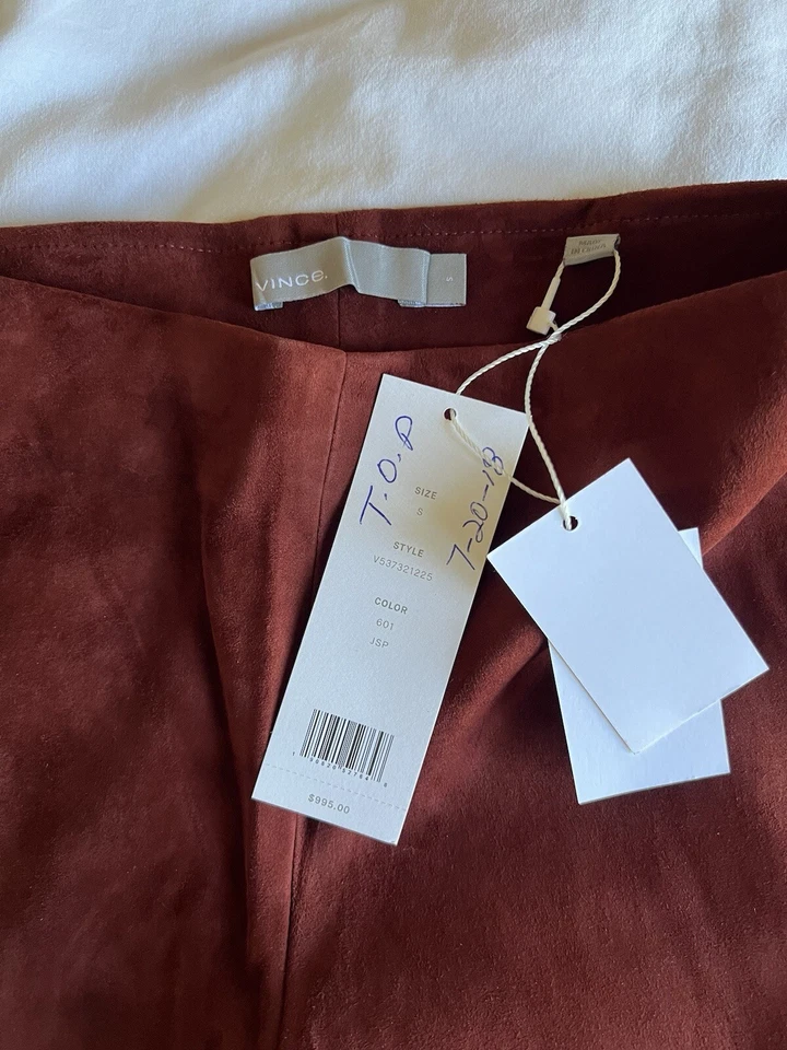 Leggings Vince de gamuza roja ladrillo Foto 4 de 4