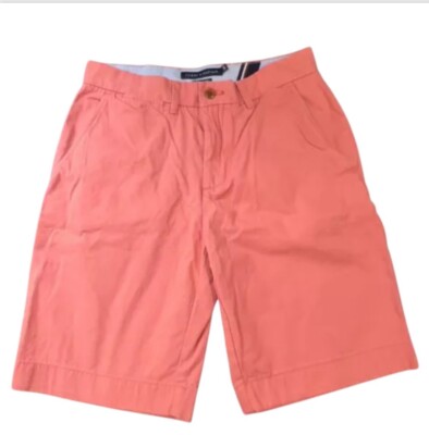 Tommy Hilfiger Men Shorts Chino Sz 30 Orange Classic Fit Golf Casual Work Beach