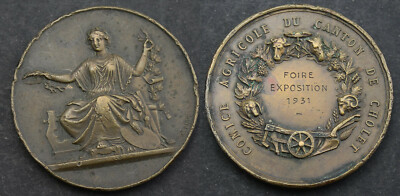 Médaille Bronze Comice Agricole Château-Chinon 1924 – Originale