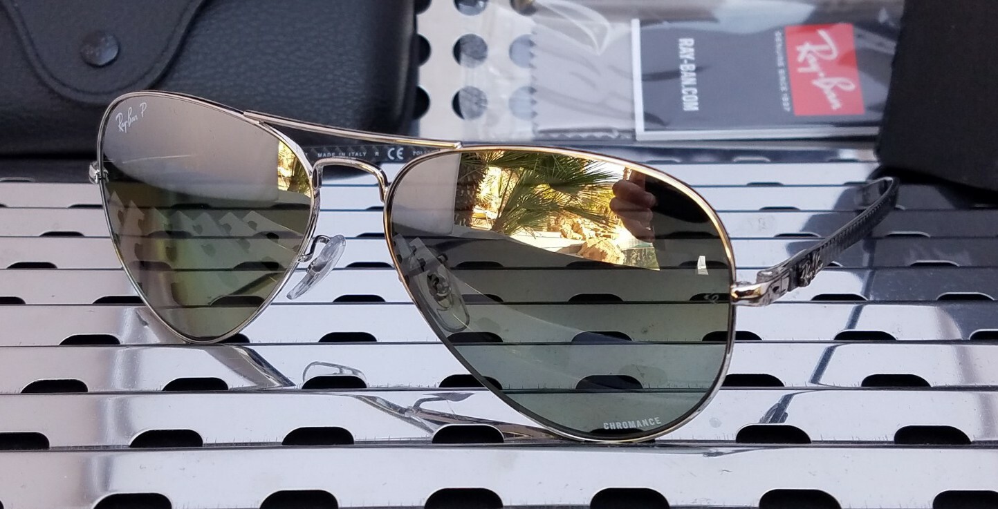 New Ray Ban Rb17ch Aviator Sunglasses Chrome W 58mm Silver Chromance Polarized Ebay