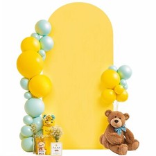7.2FT Wedding Arch Cover Yellow Gold Spandex Fitted Wedding Arch Stand Covers...