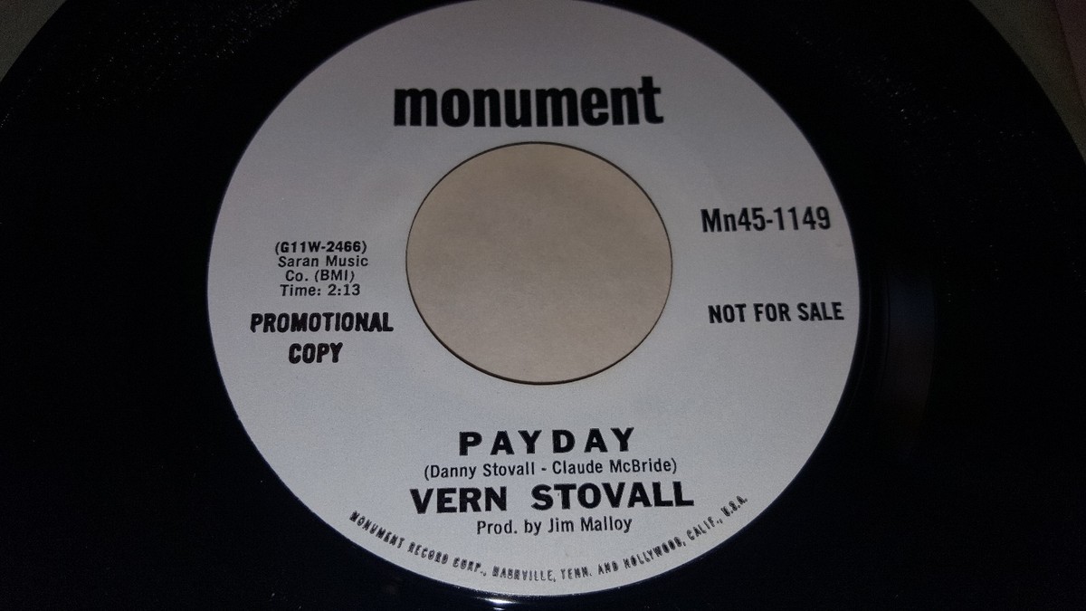 VERN STOVALL Code Alarm 7 / Payday EX! RARE DJ PROMO 45