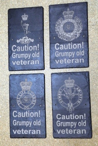 Slate plaque, Army, soldier, Grumpy old veteran, any regiment or corps (A-K) - Picture 3 of 3