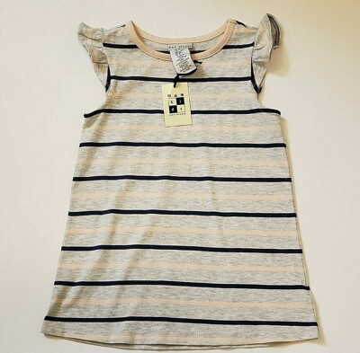MAX STUDIO Toddler Girl STRIPED Pink Blue Gray Dress  Size 2T NWT New