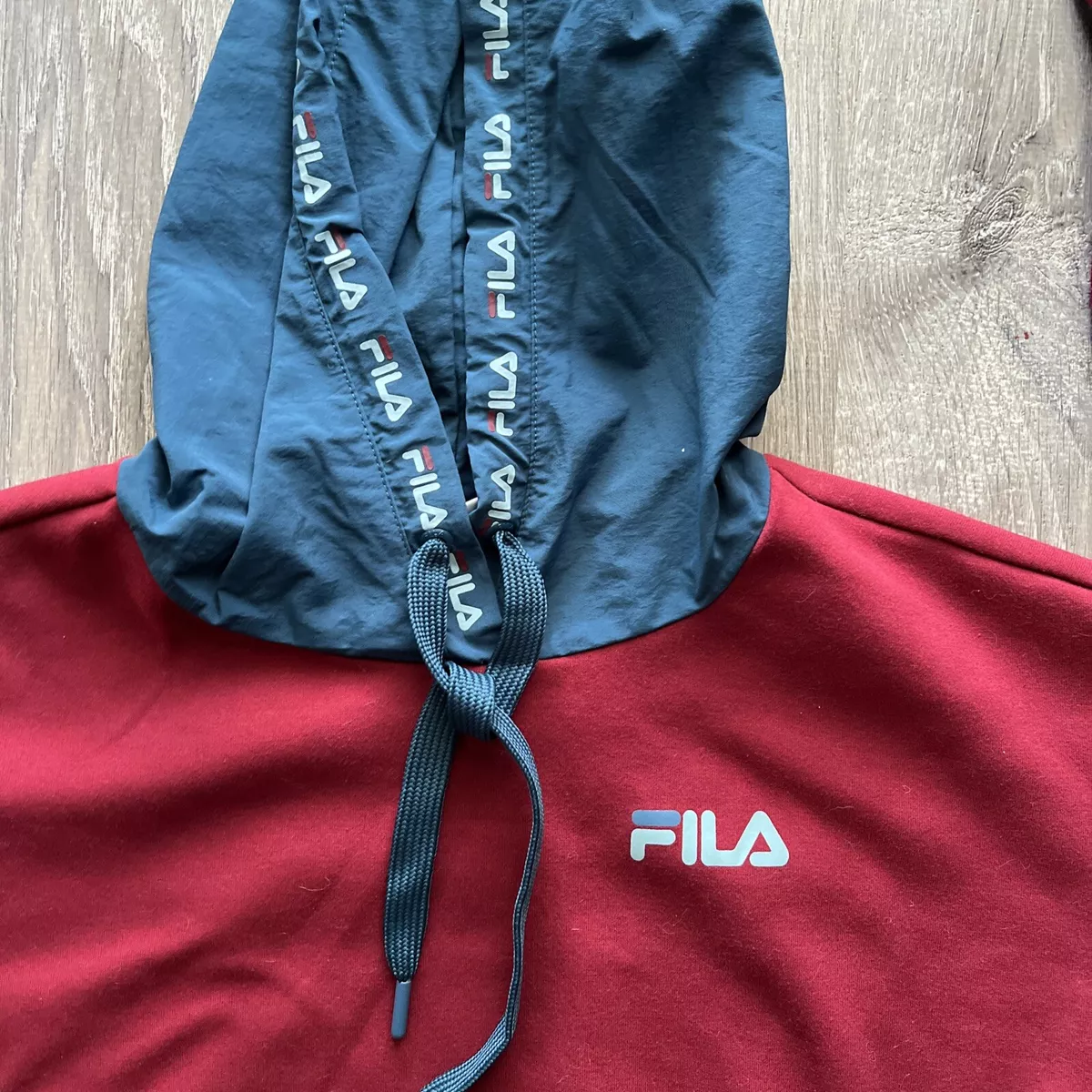 Burgundy fila hotsell hoodie