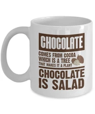 Funny Chocolate Is A Salad Coffee Mug