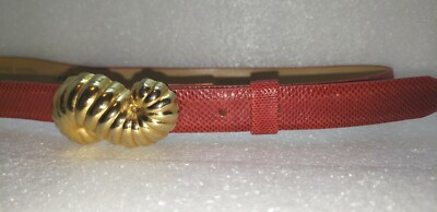 Vintage 1970’s Sak’s 5th Ave Belt SAKS FIFTH AVENUE RED Belt GENUINE VINTAGE 1970s Reptile  main image 3