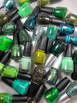 China Glaze Nail Polish All About GREEN Light Bright Dark Glitter Shimmering U C