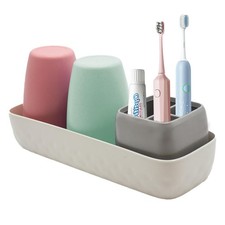 Toothbrush Holder Toothpaste Holder For Bathroom Vanity Organizer Countertop Wit