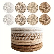 8-Piece Cotton Yarn Coaster Set, Suitable for Coffee Table Drink Trays
