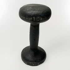 Vintage YORK U.S. Stamp Cast Iron 10LB Bun Head Dumbbell Single