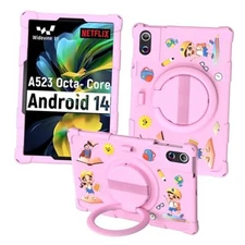 Case for ROWT A10 10.1 inch Tablet, Kids Friendly Soft Silicone Adjustable Pink