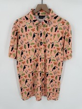 Bad Birdie Polo Shirt Men s XL Toucan Bird Floral Print Golf Performance Stretch
