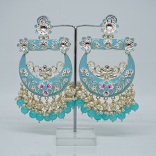 Indian Gold Plated Chandbali Earrings Bollywood Style Traditional Earrings