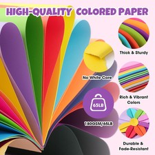 Sheets 8.5" X 11" Colored Cardstock, 50 Assorted Colors Construction Paper