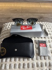 Ray-Ban Clubmasters RB3016 Black With Blue Lens Brand New In The Box