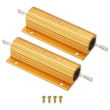 2Set 100W 20K Ohm Aluminum Shell Resistor Housing Resistor with Screw