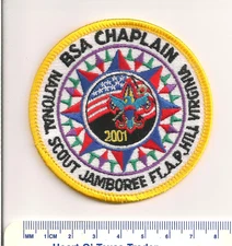 2001 National Jamboree BSA Chaplain Staff BSA JSP Patch  MINT