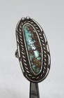 VNT Old Pawn Native American Sterling Silver Turquoise Matrix Ring Size 6.5 — photo 2