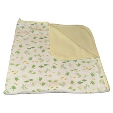 Baby Gap Green Fish Blanket Crab Octopus White Yellow Cotton Vintage 2005