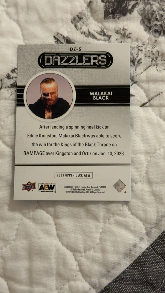 2023 Upper Deck AEW All Elite Wrestling - Dazzlers Malakai Black #DZ-5 Blue - Image 2 of 2
