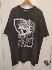 Skull Shirt XXL Y2K Grunge Skater Affliction Cyber Rave Goth Emo Older Brother