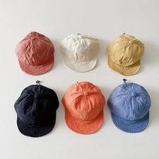 Summer Kids Quick Dry Cap Solid Color Drawstring Boy Girl Baseball Hat For Child