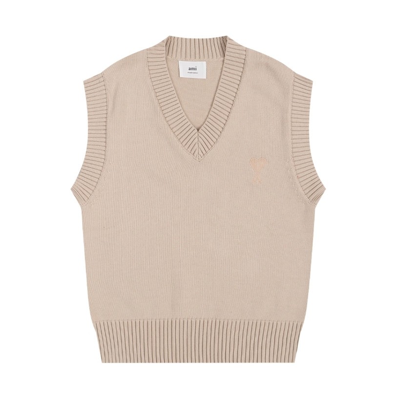 Handmade Embroidered Heart-print V-neck Knitted Vest 202604