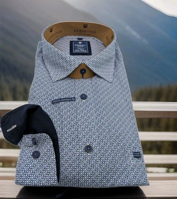 REDMOND Langarm Hemd Gr. 3XL 47/48  Kentkragen  Blau Muster Regular Fit - Bild 1 von 4