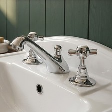 Delphi Belgravia Chrome 3-Hole Basin Mixer Tap with Pop-Up Waste