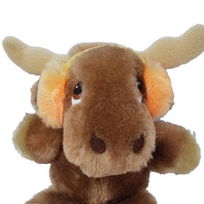Dakin Moose Plush Animal Korea 5.5" Sitting Vintage 1980s