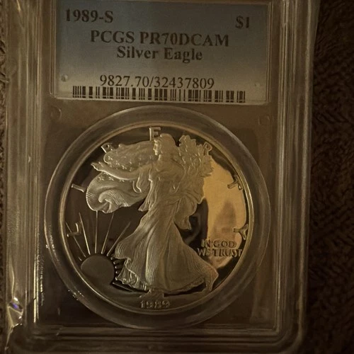 1989-S American Silver Eagle $1 Proof PR 70 DCAM PCGS