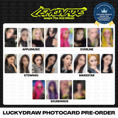 #ad PreSale Aespa 2nd Album Lemonade 1st Lucky Draw Photocard $49.99