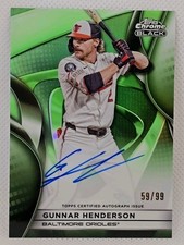 Gunnar Henderson 2025 Topps Chrome Black - Autographs #CBA-GH Green Refractor