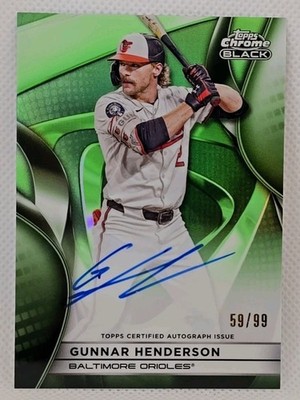 Gunnar Henderson /99 2025 Topps Chrome Black Autographs #CBA-GH Green Refractor