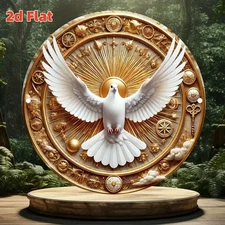  Dove of the Holy Spirit and Radiance Versatile Tin Metal Signs Home Décor 8x8 