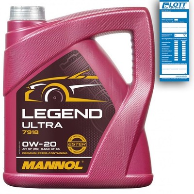 4L MANNOL LEGEND ULTRA Motoröl 0W-20 API SN RC GM Dexos1 GEN2 Ford WSS-M2C947-A