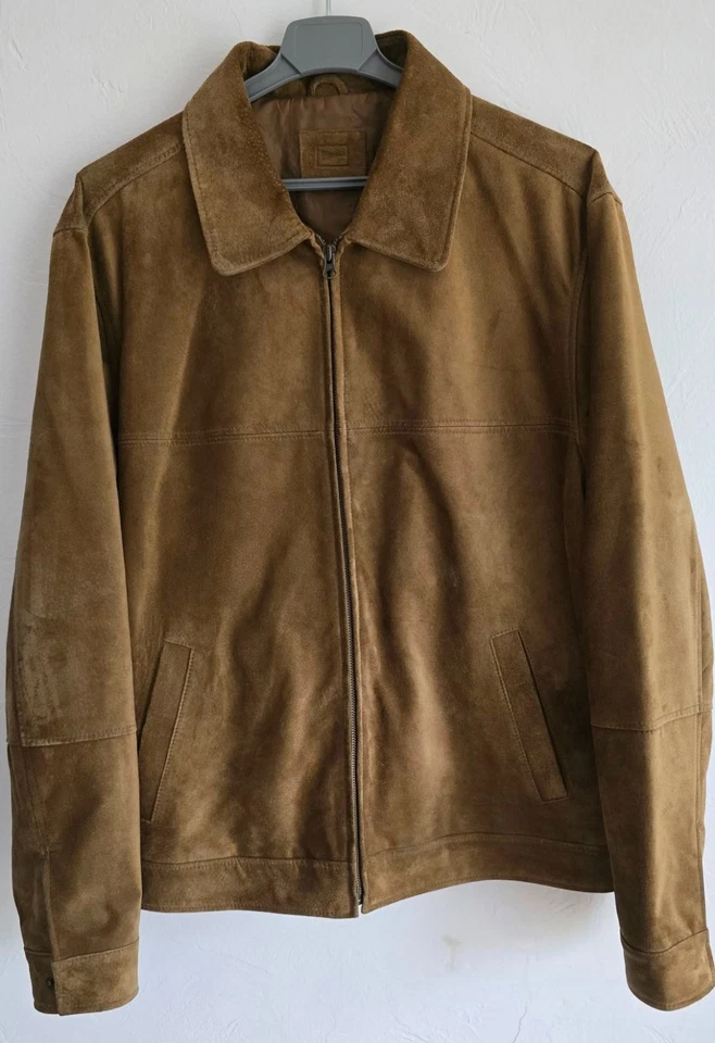 M&S Blue Harbour Suede Leather Jacket Brown Mens Large Chest 104-109cm 41-43" - Image 2 of 4