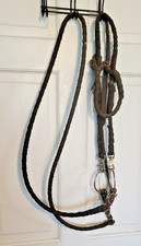VTG Braided Leather Bridle with Matching Reins Sweet Iron Snaffle